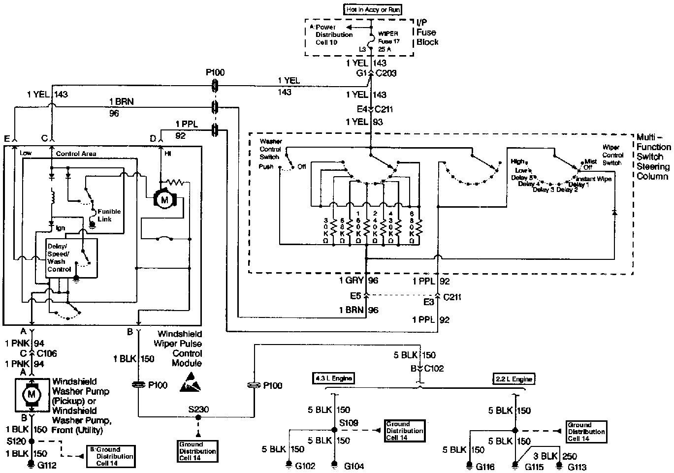 wiring diagram for 97 wiper circuit - Blazer Forum - Chevy Blazer Forums
